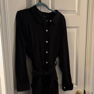Talbots Black Jumpsuit with Gold Buttons